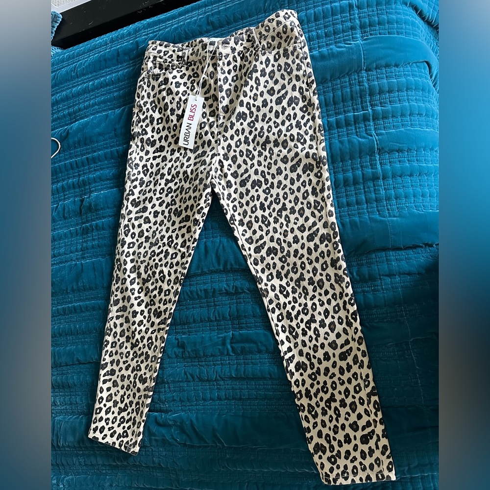 Leopard print jeans